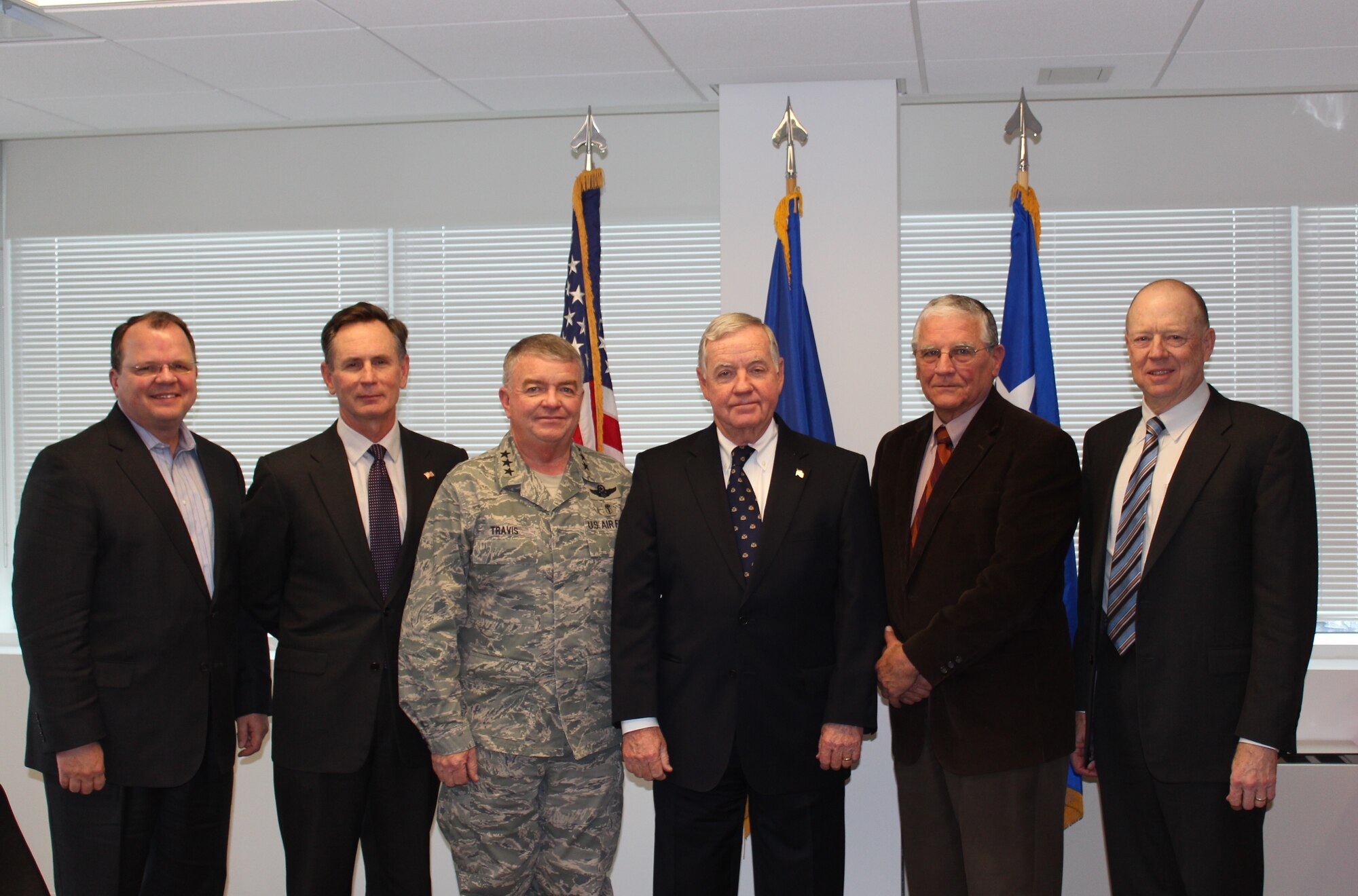During the Air Force Medical Service's senior leader visit to the Defense
Health Headquarters, current and former Air Force surgeon's general had the
opportunity to discuss the current state of the AFMS on Jan. 10, 2014.
Individuals in photo from left to right are retired Lt. Gen. (Dr.) Charles
Bruce Green, retired Lt. Gen. (Dr.) George Peach Taylor, Lt. Gen. (Dr.)
Thomas Travis, retired Lt. Gen. (Dr.) Edgar Anderson, retired Lt. Gen. (Dr.)
Paul Carlton, Jr. and retired Lt. Gen. (Dr.) James Roudebush. (U. S. Air
Force photo by Jon Stock)
