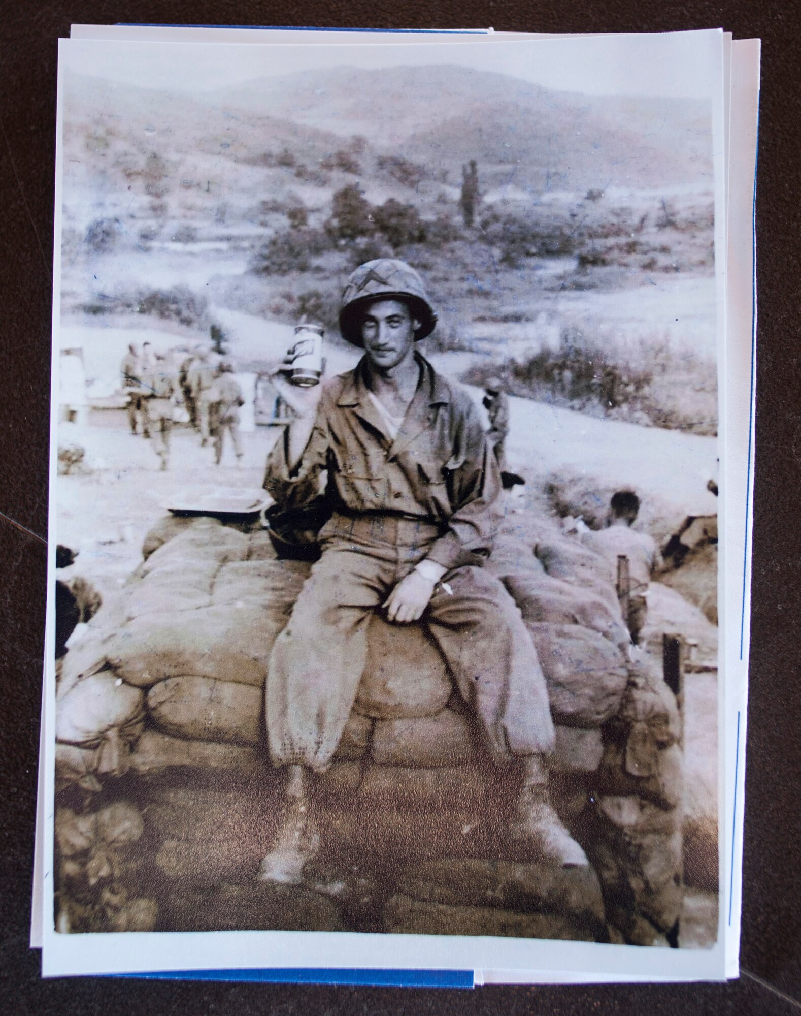 ALTUS AIR FORCE BASE, Okla. – A photo of U.S. Air Force Staff Sgt. Jimmy Tardie as a Soldier during the Korean War. Tardie served in the Army before joining the Air Force. (U.S. Air Force photo by Staff Sgt. Nathanael Callon/Released) 