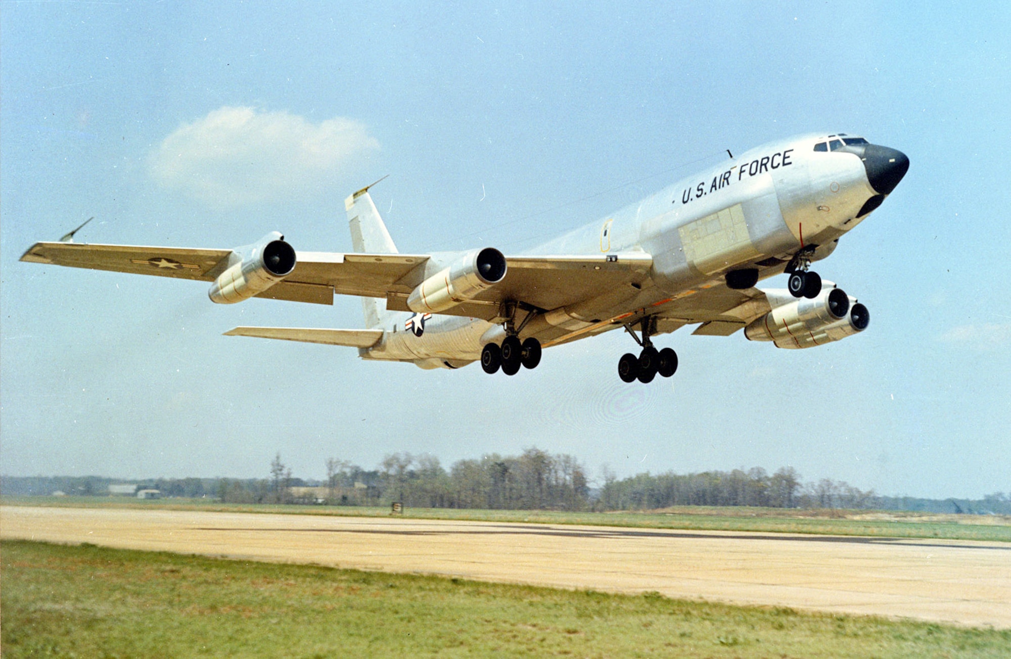 RC-135Cs played an important role in gathering electronic intelligence on North Vietnamese air defense systems. It was nicknamed the “Chipmunk” for its large “cheeks.” (U.S. Air Force photo)