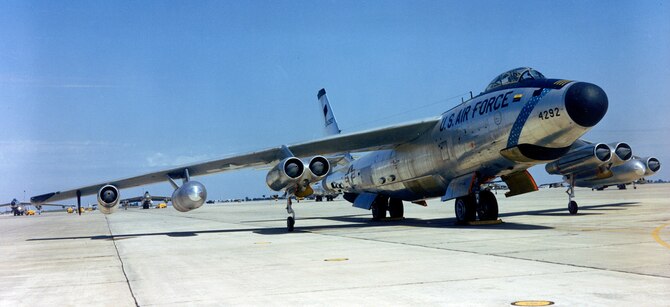 The RB-47H flew missions early in the air campaign against North Vietnam (an RB-47H is on display in the museum’s Cold War Gallery). It was replaced by the RC-135. (U.S. Air Force photo)