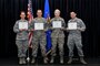 From left: Senior Airman Becky Bagley, 130th Engineering Installation Squadron; Senior Airman Tammy Annis, 151st Force Support Squadron; Senior Airman Jennelle Lewis, 151st Medical Group; and Senior Airman Jesse Betts, 151st Logistics Readiness, graduated from the Airman Leadership School at Hill Air Force Base, on December 20, 2013. (Utah National Guard Photo by SSgt Annie Edwards/released)