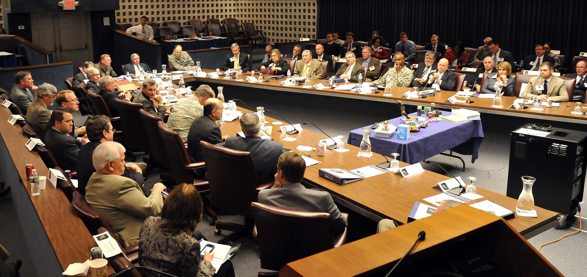 Leaders from across the state and the Air Force gather here Jan. 9 to discuss ways to fill gaps in Georgia’s Science, Technology, Engineering and Mathematics (STEM) talent pipeline. Attendees included Georgia STEM officials; the presidents of Georgia’s leading colleges and universities; primary and secondary school administrators and educators; and Air Force leaders from Alabama, Oklahoma and Ohio, among others. (U.S. Air Force photo by Tommie Horton)