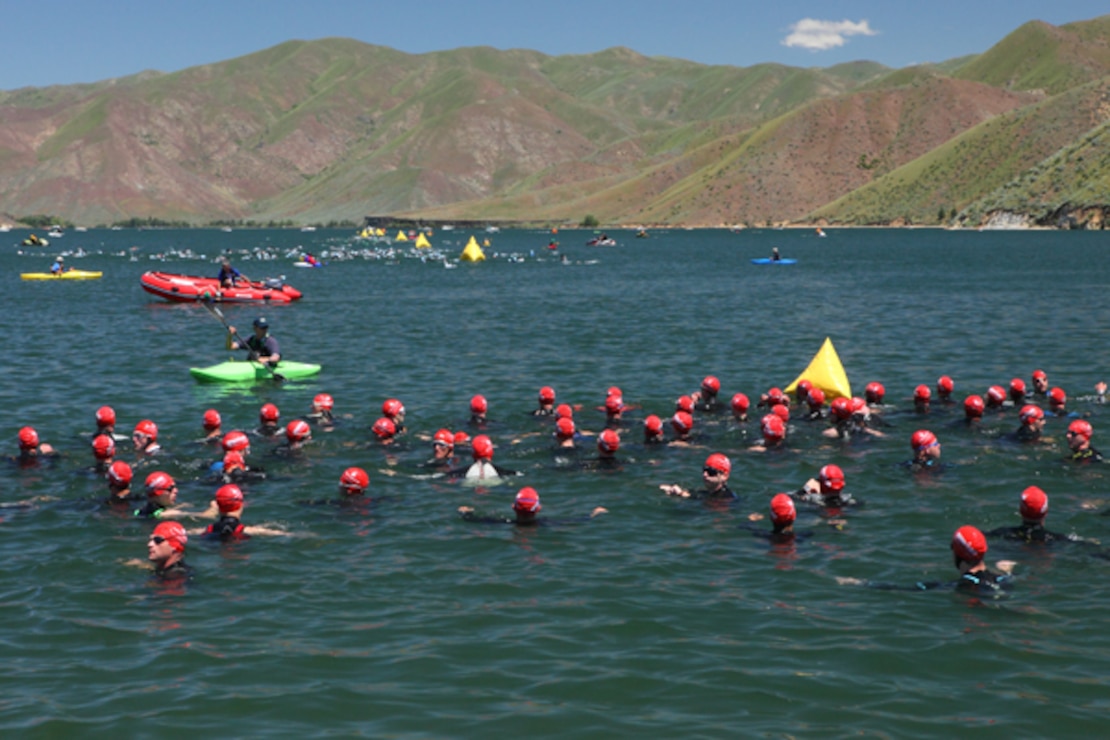 Triathlons are a popular event at Lucky Peak Lake occurring several times each year.