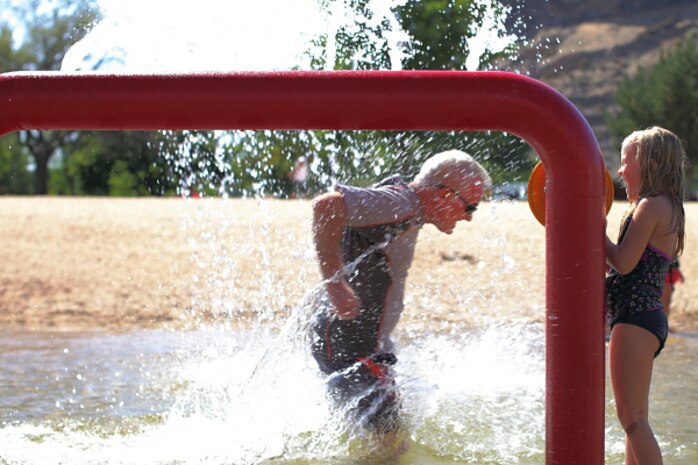Water features at Lucky Peak State Park’s Sandy Point Unit offer a great playtime escape during summer.
