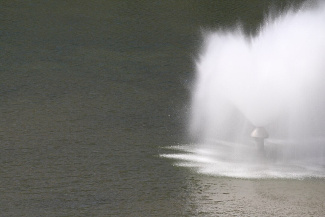 A hallmark of Lucky Peak Lake – the summertime fountain at Lucky Peak State Park’s Sandy Point Unit.