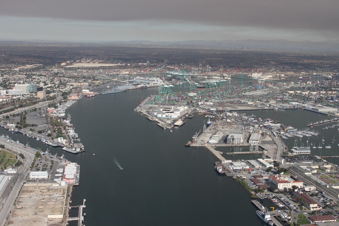 South Pacific Division’s three districts maintain 33 ports and harbors in California, from massive industrial complexes to smaller recreational havens. The Port of Long Beach, which is in the Los Angeles District's area of operations, has a colorful history that parallels the growth of the metropolitan Southern California area. Starting from salt marshes and sloughs, the Port has sustained continuous growth both in usable port area and in facilities and equipment. Historically, the Port of Long beach was the home of the Long Beach Naval Shipyard and the Long Beach Naval Station. Both facilities have been decommissioned and the land transferred to the Port of Long Beach for development into additional cargo facilities. The Port of Long Beach is operated by the City of Long Beach Harbor Department.
