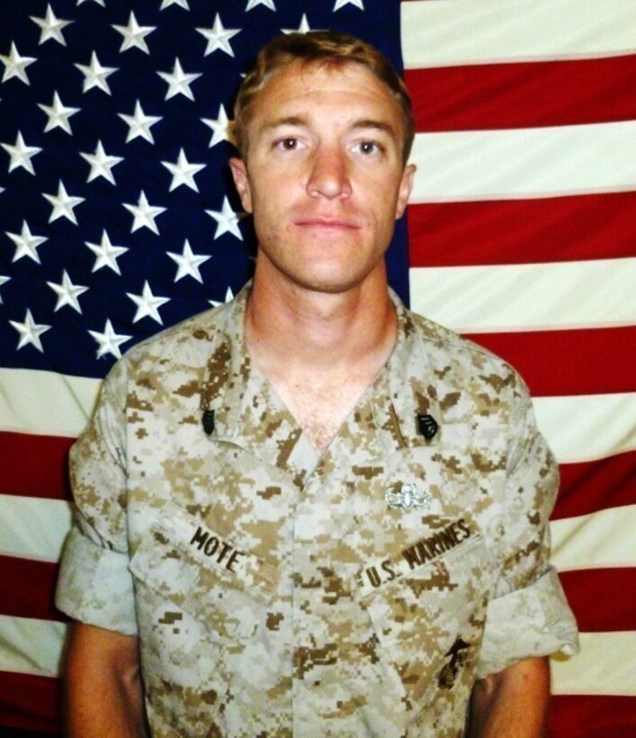 Staff Sgt. Sky R. Mote, from 1st Marine Special Operations Battalion will be posthumously awarded the Navy Cross for actions while deployed to Afghanistan in 2012. Mote, from El Dorado, Calif., was assigned to 1st MSOB, Marine Special Operations Regiment, U.S. Marine Corps Forces Special Operations Command in support of Operation Enduring Freedom when they came under intense enemy fire from an Afghan uniformed police officer attacking from inside the perimeter of their tactical operations center.