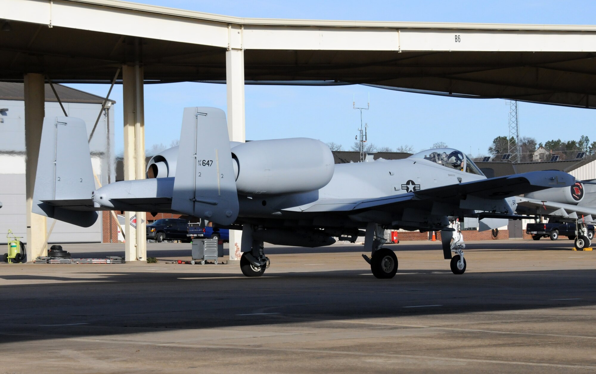 An A-10C Thunderbolt II "Warthog" (Tail No. 0647) departs the 188th Fighter Wing for Moody Air Force Base, Ga., Jan. 15, 2014. Tail Nos. 0129 and 0647 were transferred from the 188th’s Ebbing Air National Guard Base, Fort Smith, Ark., as part of the wing’s on-going conversion from a fighter mission to remotely piloted aircraft and Intelligence mission, which will include a space-focused targeting squadron. The 188th now has nine remaining A-10s left on station. The A-10s will join Moody AFB’s 75th Fighter Squadron. (U.S. Air National Guard photo by Tech Sgt. Josh Lewis/188th Fighter Wing Public Affairs)