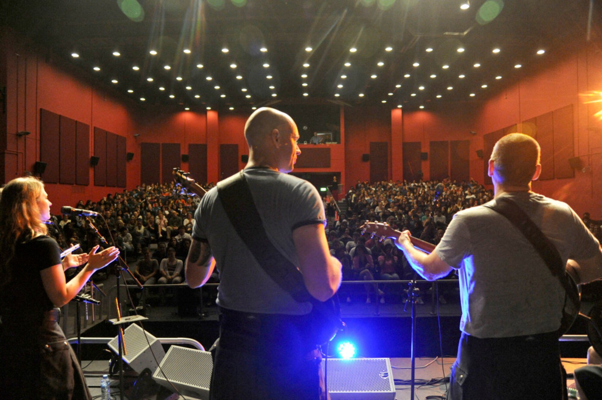 The Blue Yonders perform in an undisclosed location in Asia. (USAF Courtesy Photo)