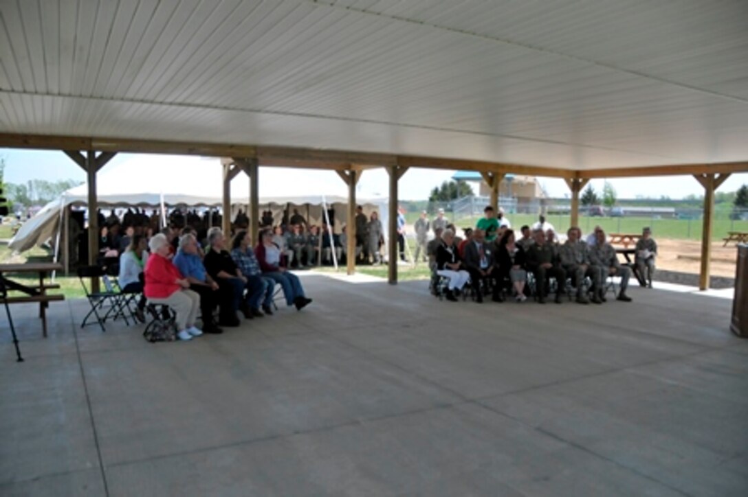 Heritage Park's shelter being used for its ribbon cutting event.