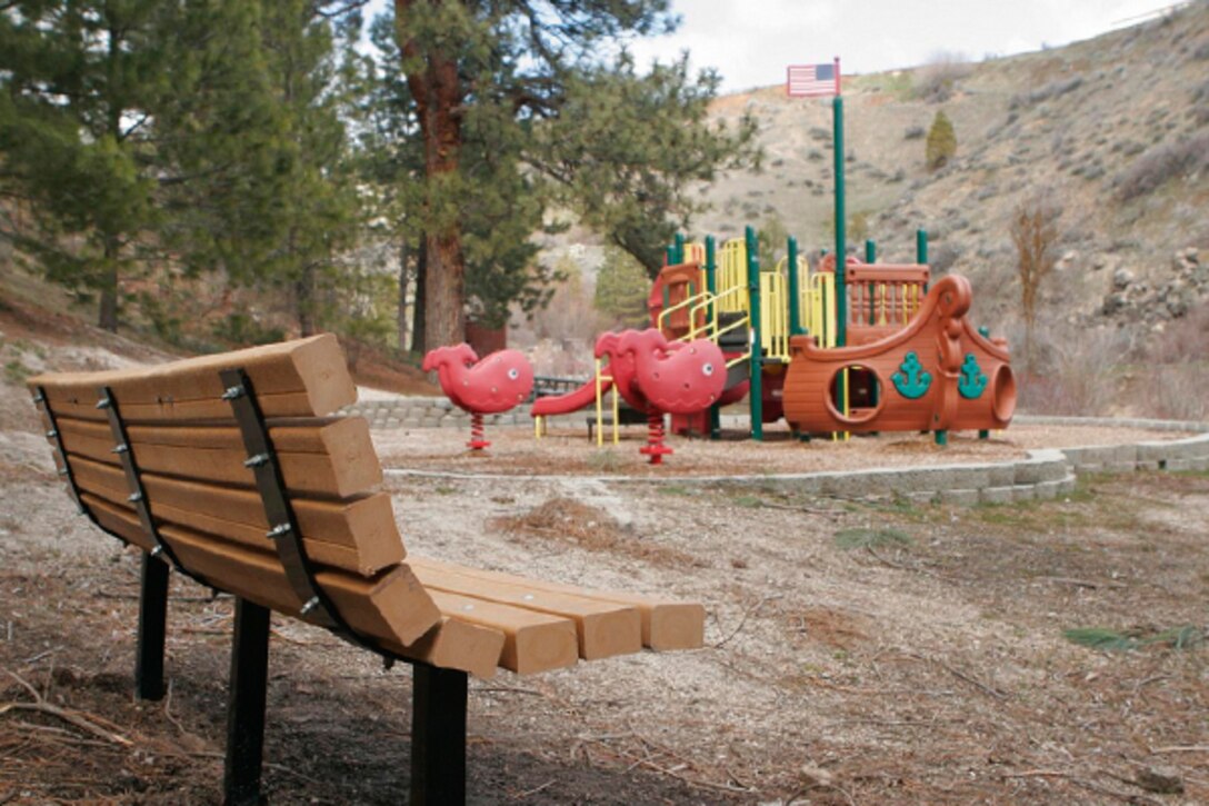 The playground at Robie Creek Park on Lucky Peak Lake.