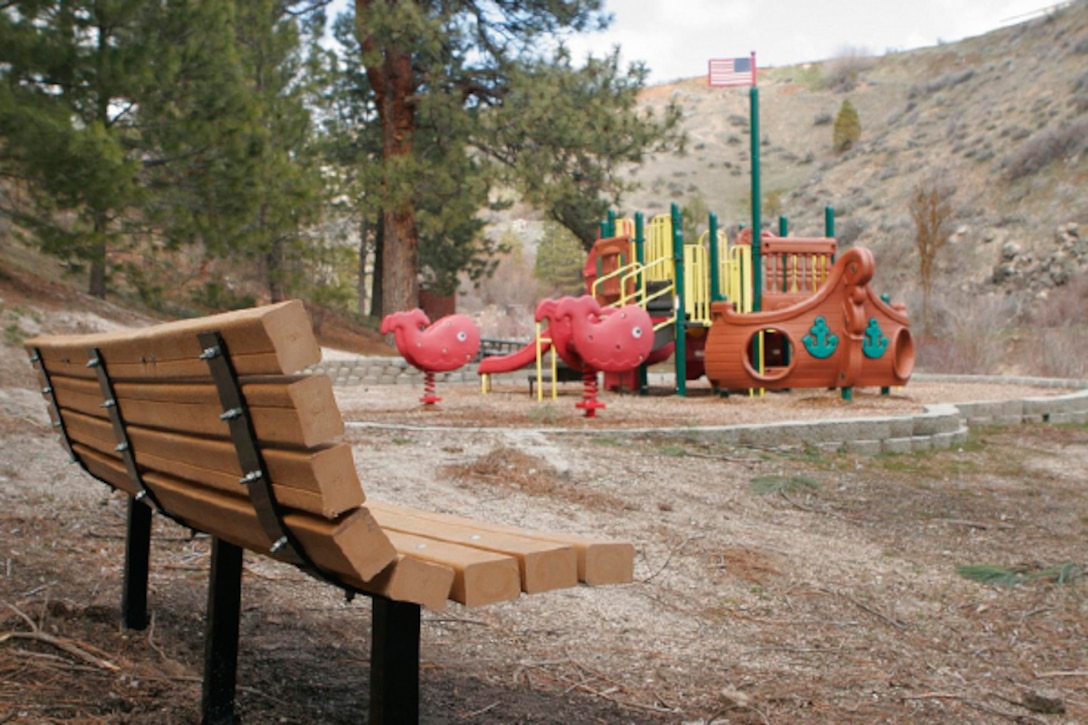 The playground at Robie Creek Park on Lucky Peak Lake.