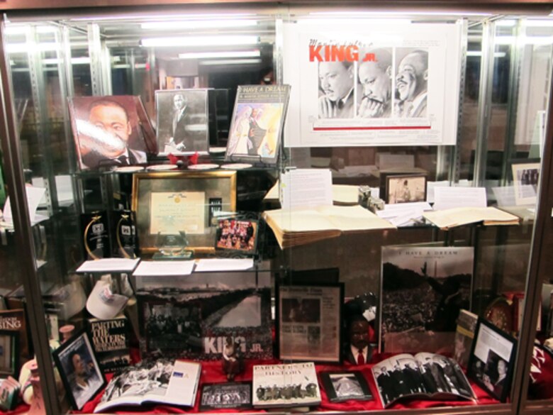 More than 30 Huntsville Center employees provided artifacts to create a display focused on Kings' vision of a beloved community.  The display is located in the organizations main lobby. 
