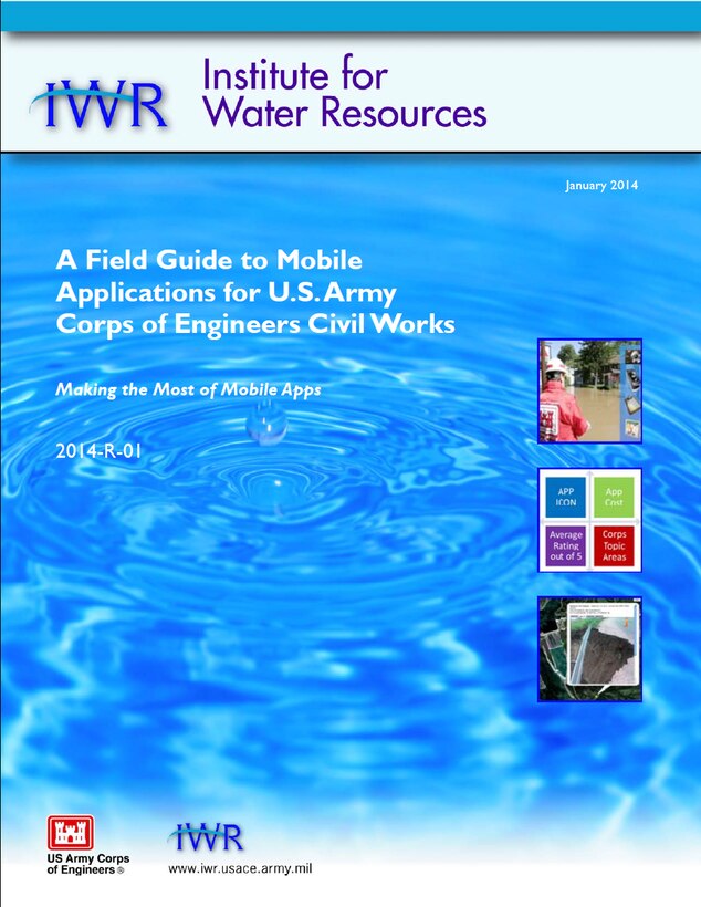 Report cover for 2014-R-01, "A Field Guide to Mobile Applications for U.S. Army Corps of Engineers Civil Works: Making the Most of Mobile Apps."