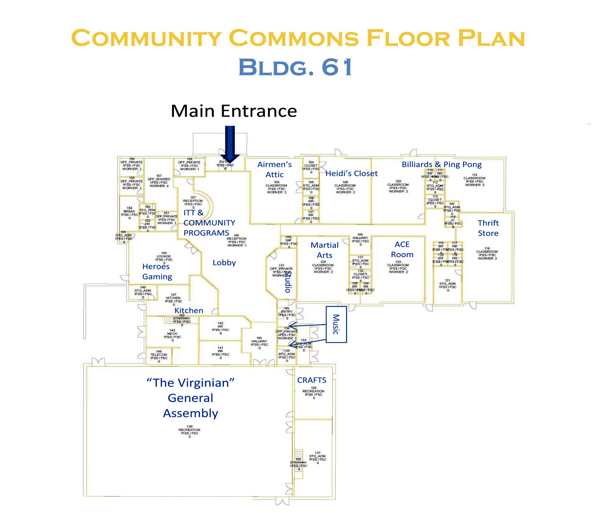 The Langley Community Commons at Langley Air Force Base, Va., will provide recreational and leisure activities for all base personnel, including trips, events and billiard and table-tennis. The new commons will be home to the Airman’s Attic, Thrift Shop, Information, Tickets and Travel and Heidi’s Cinderella Closet. (U.S. Air Force photo by Airman First Class Kimberly Nagle/Released)  
