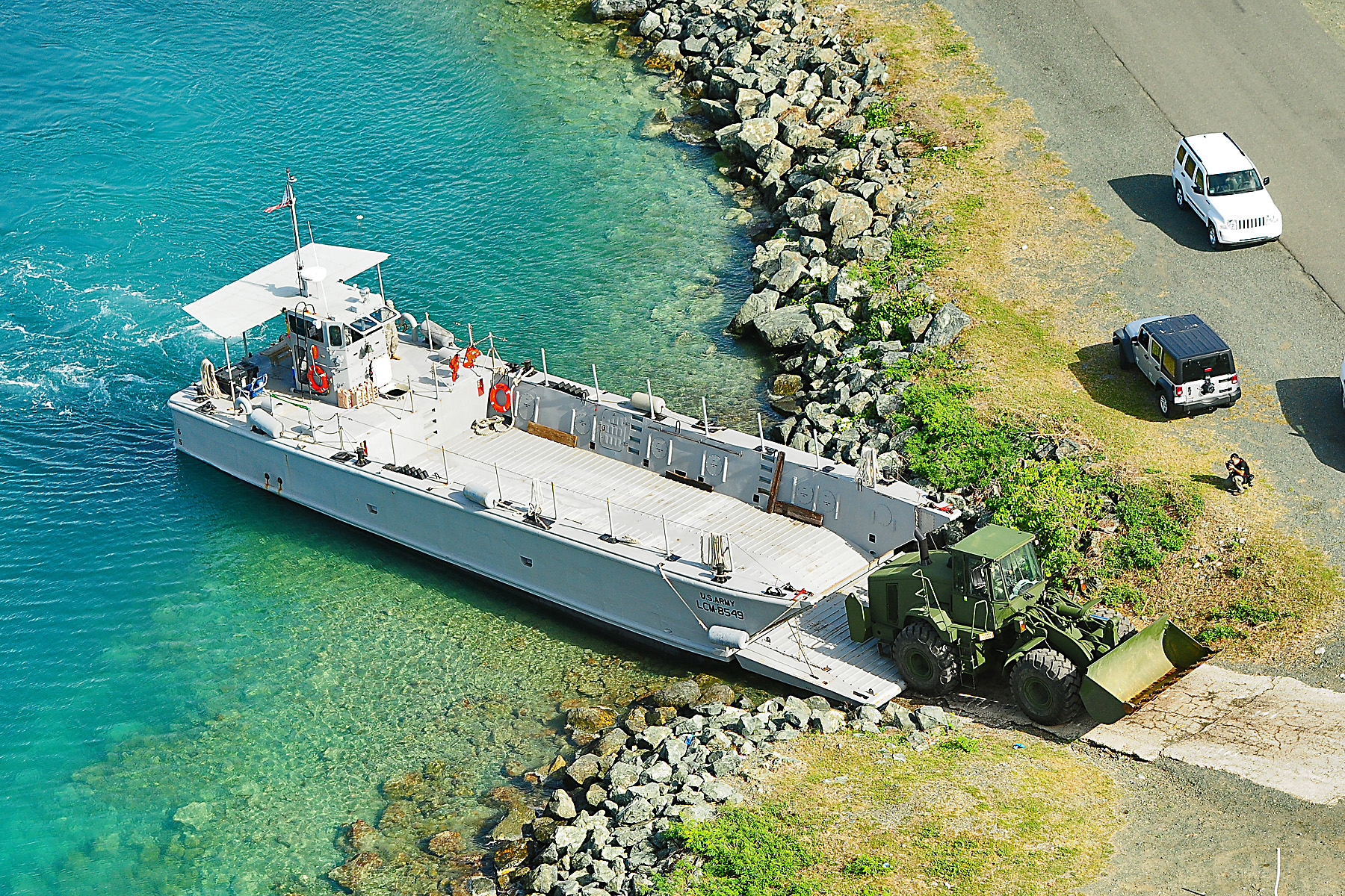 A vessel docks at Camp Garcia in Vieques, Puerto Rico, Jan. 20, 2014
