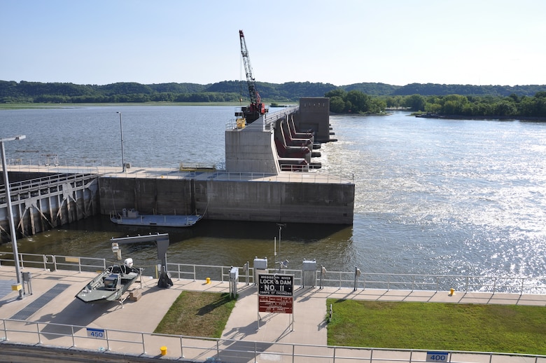 Lock and Dam #11, Upper Mississippi River, bordering northern edge of Dubuque, Iowa.