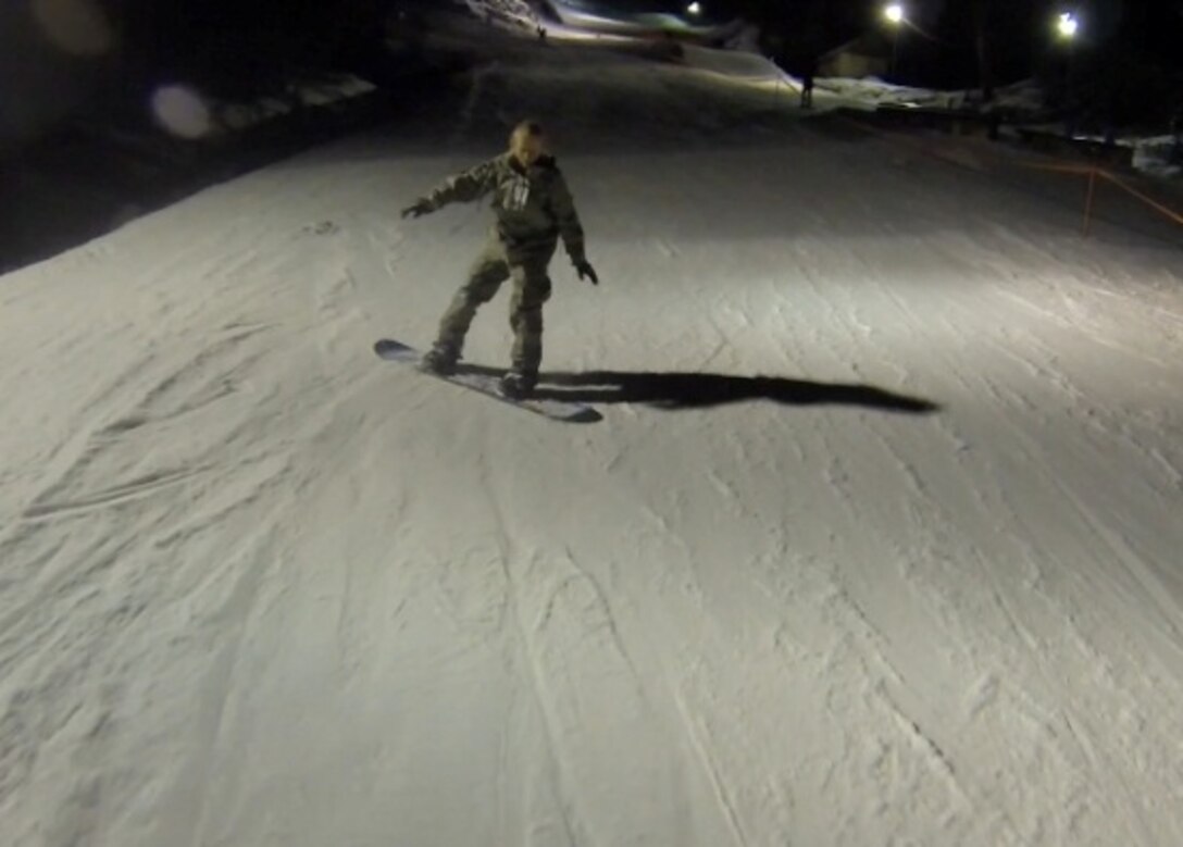 No matter what outdoor activity Airmen are participating in, it’s great getting out into the great outdoors and snowboarding is an excellent way to make that happen. (Courtesy Photo/Airman 1st Class Daniel Lile)