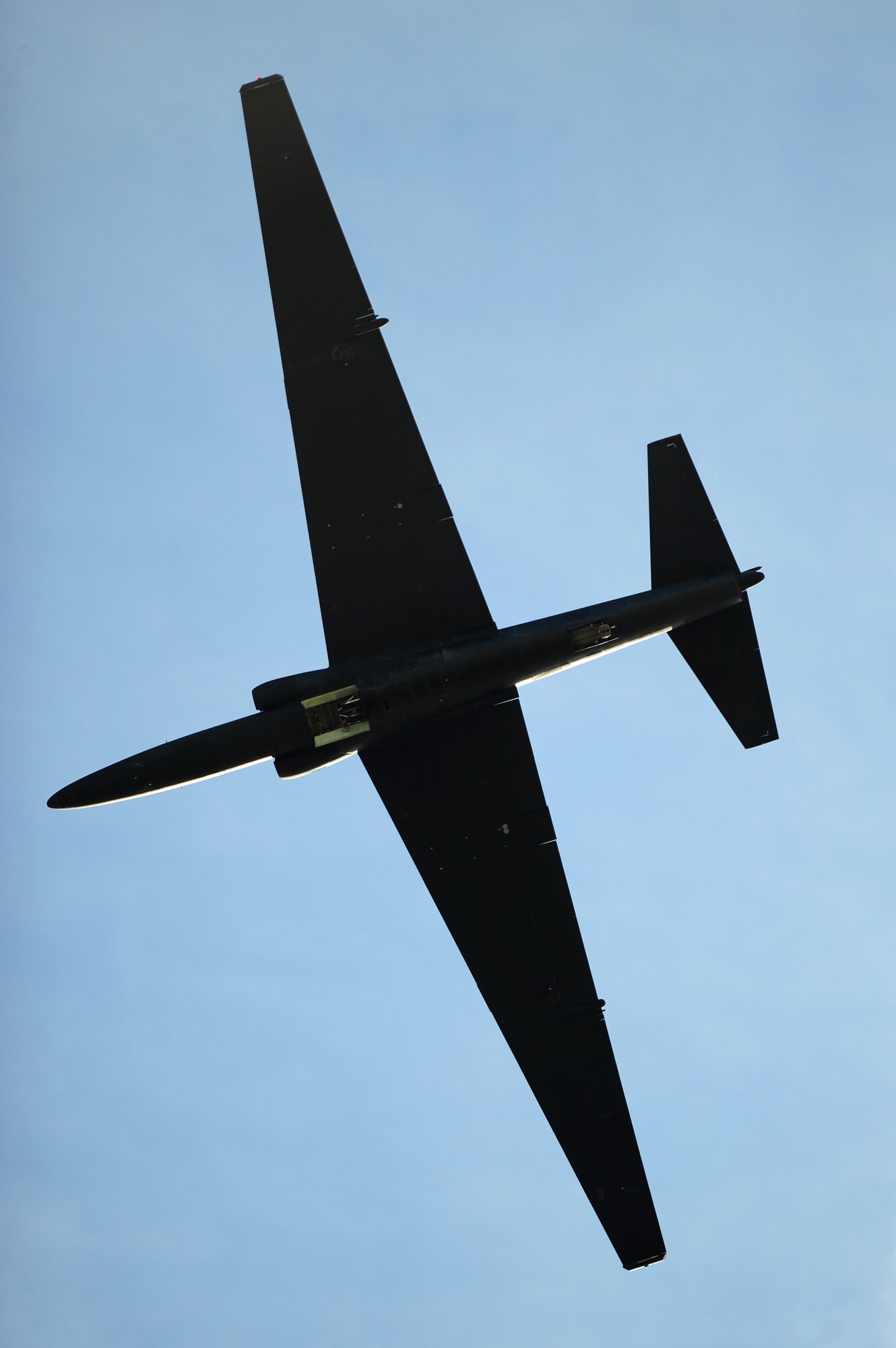 A U-2 Dragon Lady conducts a training sortie above Beale Air Force Base, Calif., Jan. 21, 2014. The Dragon Lady flies at altitudes more than 70,000 ft. and has a wingspan of 105 ft. (U.S. Air Force photo by Airman 1st Class Bobby Cummings/Released)