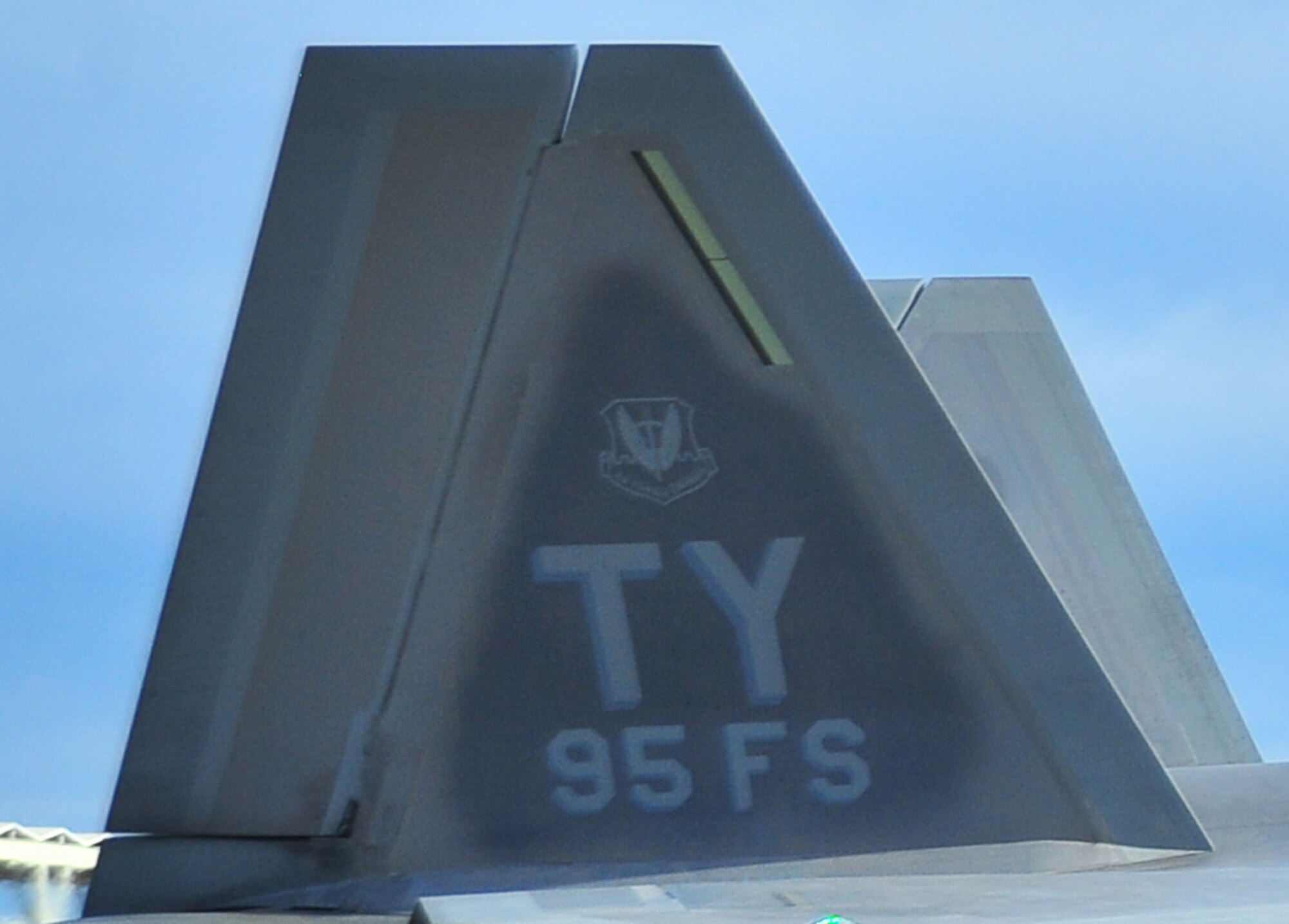 An F-22 Raptor from the 95th Fighter Squadron lands prior to an arrival ceremony Jan. 6 here. With the first five Raptors coming from Holloman Air Force Base, N.M., Tyndall will become the world’s largest F-22 contingent.