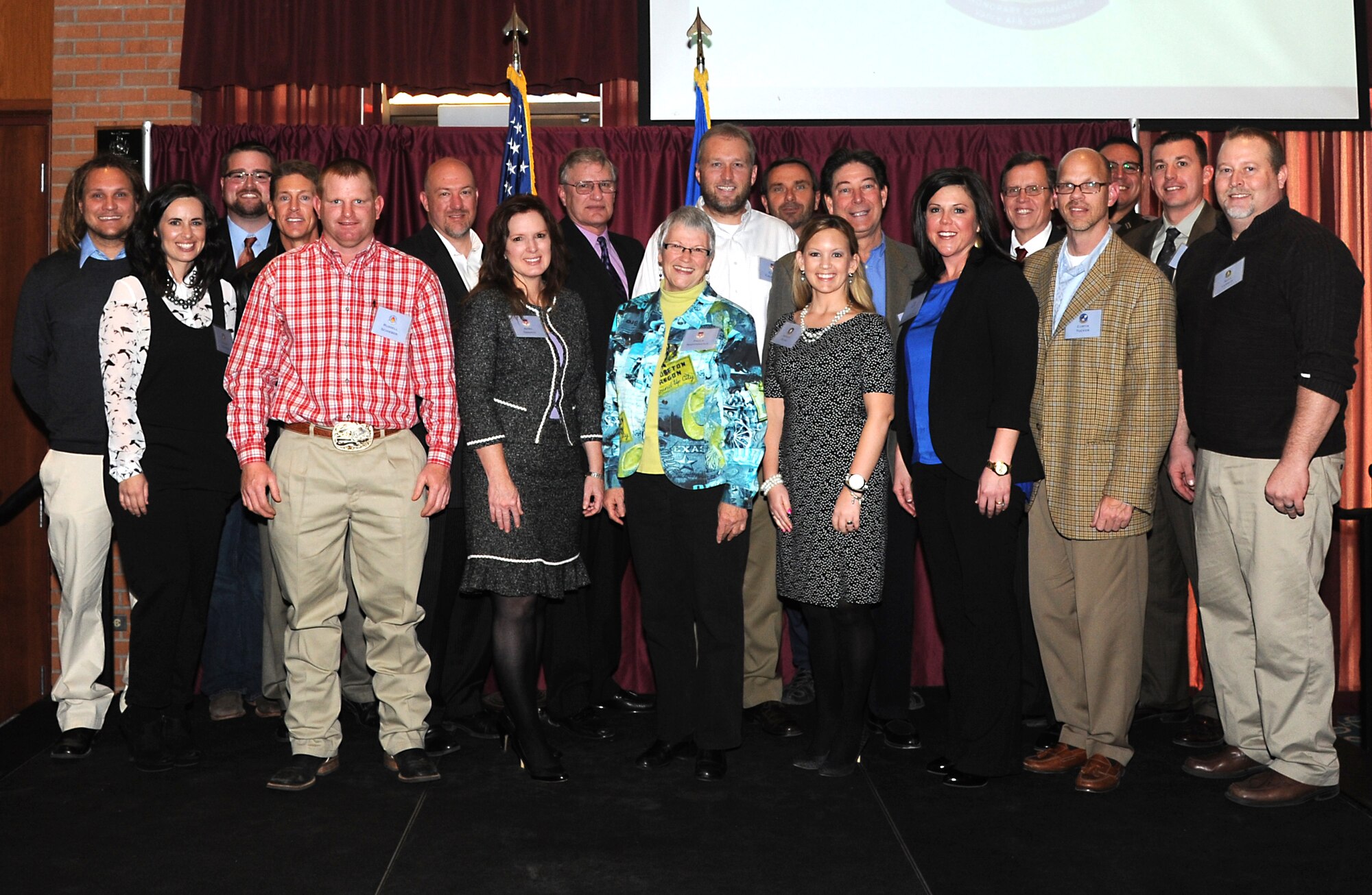 Team Vance welcomed 19 local civic and business leaders Jan.13 as their new 2014 Honorary Commanders. Each civilian member is partnered up with a military commander to serve a one-year term. The Honorary Commander program increases awareness of the Vance mission and builds strong ties with the community. (U.S. Air Force photo/ Staff Sgt. James Bolinger)