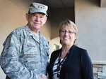Adjutant General of Florida Maj. Gen. Emmett Titshaw Jr. meets with Chief Executive Officer of EPIC Behavioral Care Patti Greenough during the opening of the EPIC Recovery Center in St. Augustine, Fla., Jan. 22, 2014.