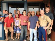 U.S. Marine Corps Capt. Lee Stuckey (right), the commanding officer of Transportation and Support Company, Combat Logistics Battalion 2, 2nd Marine Logistics Group and, a Shorter, Ala., native and Executive Director and Founder of America’s Heroes Enjoying Recreation Outdoors Foundation, A HERO, pose for a picture with combat veterans, wounded warriors and active-duty service members during a fishing trip in 2012. These service members and veterans get to experience deer, turkey and big game hunting and fishing in Alabama, Mississippi, Arkansas, Kansas, Texas, Florida, Maryland, Virginia, Wisconsin and South Africa. On some trips service members get the opportunity to go to an Ultimate Fighting Championship fight standing cage side while being treated like celebrities.