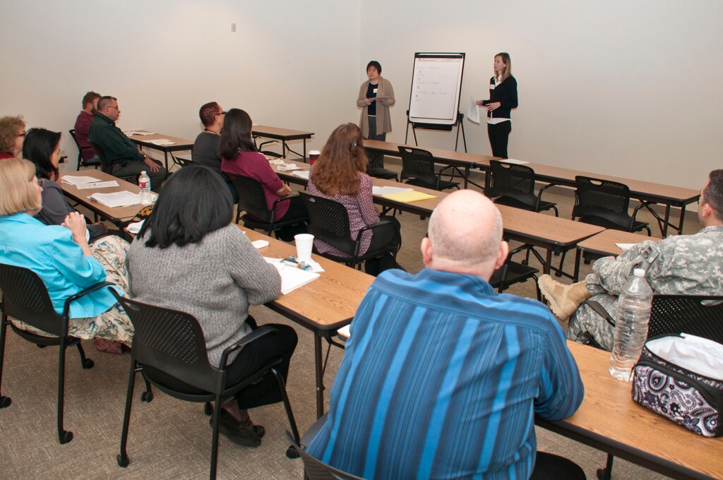 Eve Cimino, Staff Service Analyst Employment Coordinator for the California Department of Rehabilitation, presents Windmills Training to district employees Jan. 15.