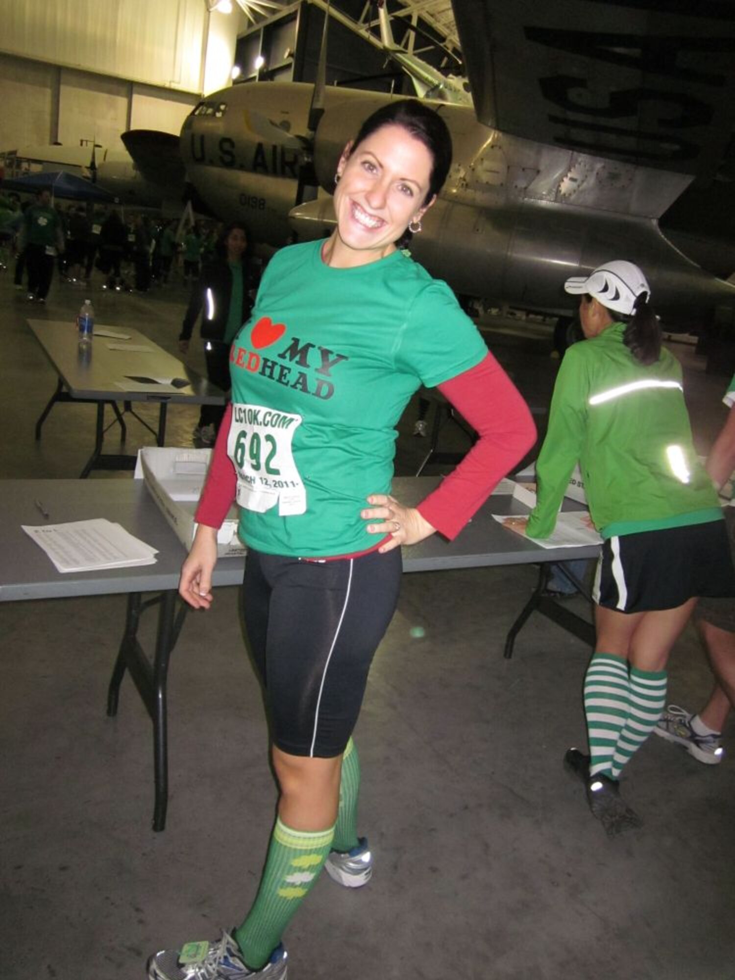 Luella Moore, wife of Tech. Sgt. Benjamin Moore, 41st Electronic Component Squadron, poses for a photo before a St. Patrick’s Day 10K fun run.  Luella recently submitted an application to be a cast member on the reality TV game show, “Survivor.” (Courtesy Photo)