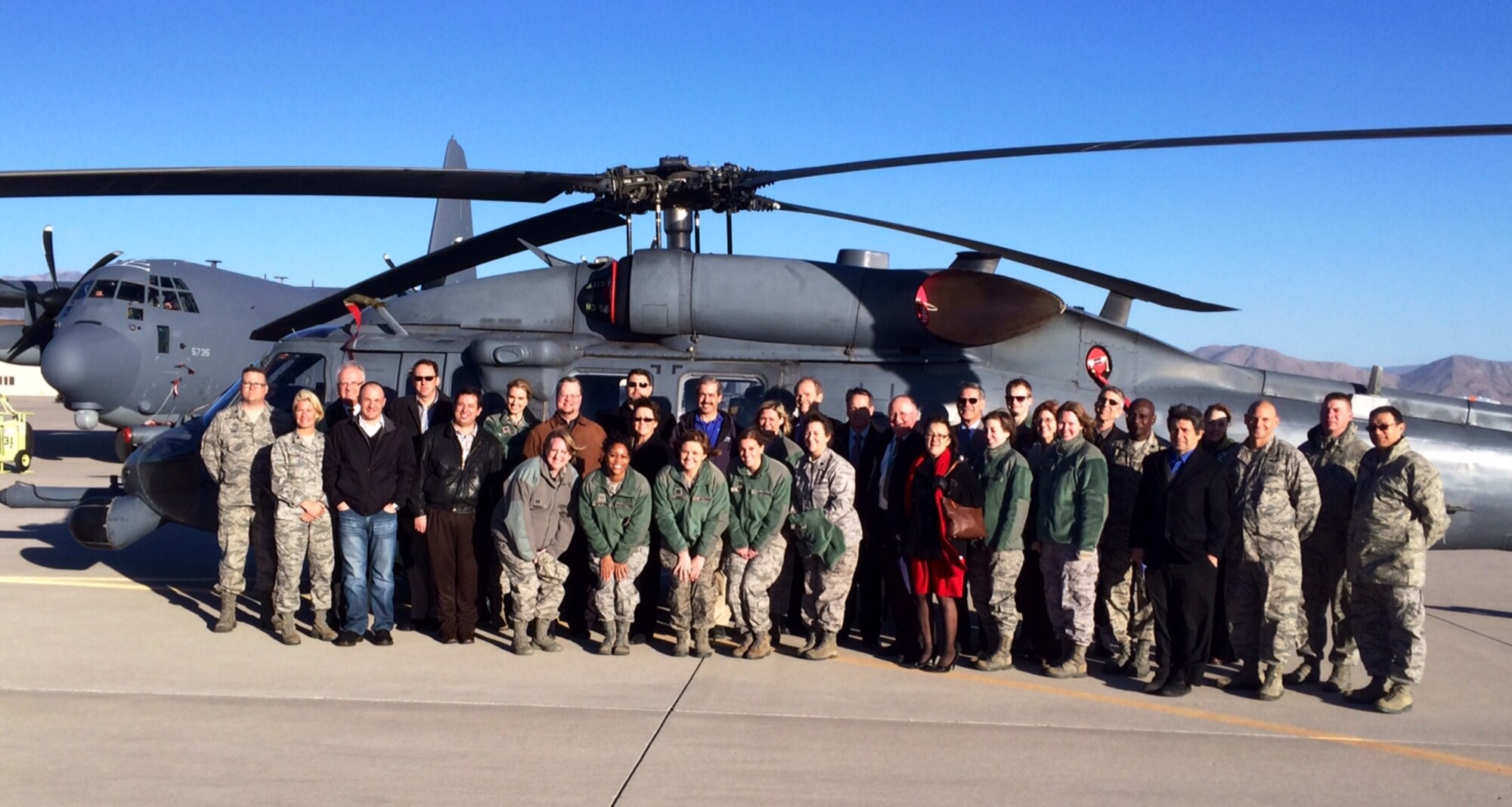 Senior leaders from the UNM healthcare system were invited by the 377th Medical Group to Kirtland to tour facilities and aircraft and to receive a K-9 unit demonstration.  The  MDG invited the group to demonstrate appreciation for the specialty care they provide to Airmen and their families, to build upon and explore opportunities for continuing medical education, to introduce them to military culture and missions, and to establish personal relationships. (Courtesy photo)  