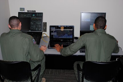 Example of a T-1 Part Task Trainer station which allows instructors to present students with threats to better teach them how to identify and react to threats in flight during undergraduate aviation training at the 451st Flying Training Squadron, Naval Air Station, Pensacola, Fla. (U.S. Air Force photo by Rebekah Clark)