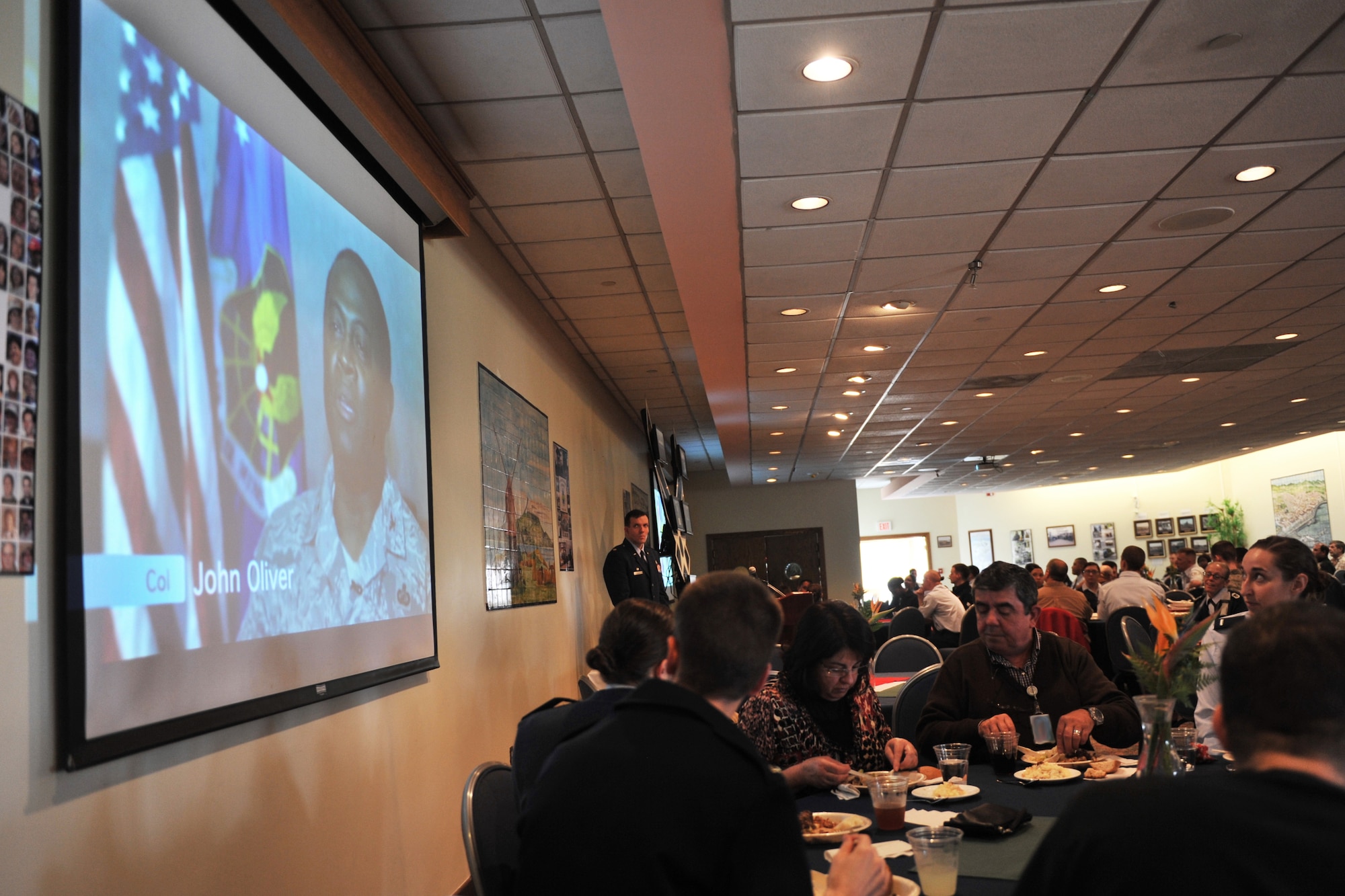 Col. John Oliver, 65th Mission Support Group commander, extends his appreciation to the Portuguese workforce for their decades of service alongside U.S. service members in a video during the Portuguese Employee Appreciation Month Jan. 24. Col. Chris Bargery, 65th Air Base Wing commander, recently designated each January as Portuguese Employee Appreciation Month to recognize the nearly 800 Portuguese employees who work with U.S. Air Force service members stationed at Lajes Field, Azores. (U.S. Air Force photo by Staff Sgt. Angelique N. Smythe)