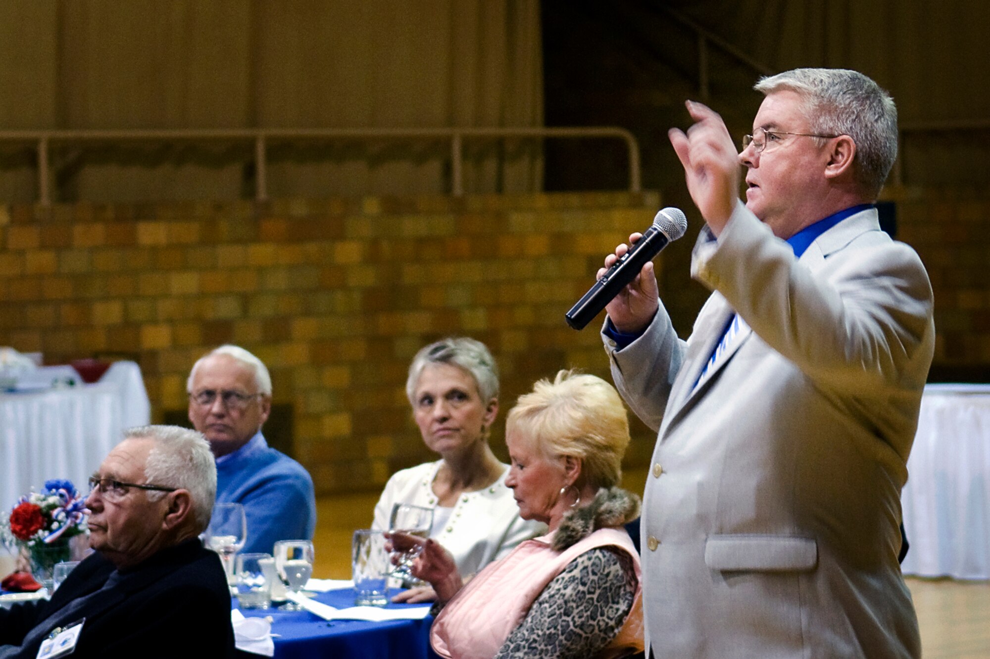 Col. Don Buckley, 434th Air Refueling Wing commander, talks about the importance of Grissom Air Reserve Base, Ind., during a Grissom Community Council meeting in Wabash, Ind., Jan. 17, 2014. During his speech, Buckley talked about Grissom's strategic mission; its importance to the local area, nation and world; and its future before opening up to a question and answer session. (U.S. Air Force photo/Tech. Sgt. Mark R. W. Orders-Woempner)
