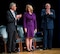 Deborah Lee James, center, the 23rd secretary of the Air Force, is congratulated by Defense Secretary Chuck Hagel, left, and Air Force Chief of Staff Gen. Mark A. Welsh III after she was ceremoniously sworn in by Hagel during a ceremony in the Pentagon, Washington, D.C., Jan. 24, 2014. James pledged to leave the Air Force some years from now on a path toward greater capability and better affordability. (U.S. Air Force photo/Jim Varhegyi)