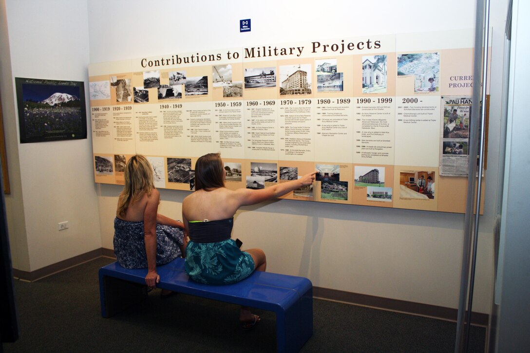 Guests check out one of the storyboards inside the RVC on Founding Father's Day 2013.