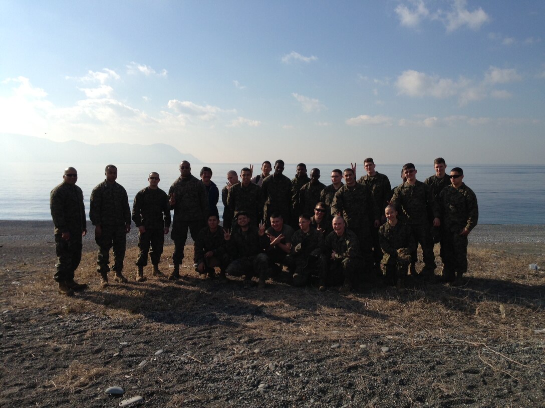 Fuji personnel clean up Numazu Beach.