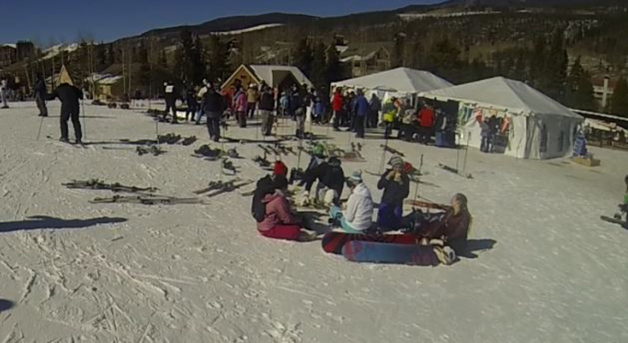 140125-F-GP871-004 Military members spend time off the slopes to relax in a military hospitality tent Jan. 25 during Keystone Resort’s annual military appreciation event, SnoFest. The tent was set up by local force support squadrons and offered military free water and snacks. (U.S. Air Force photo by Tech. Sgt. Stacy Foster)