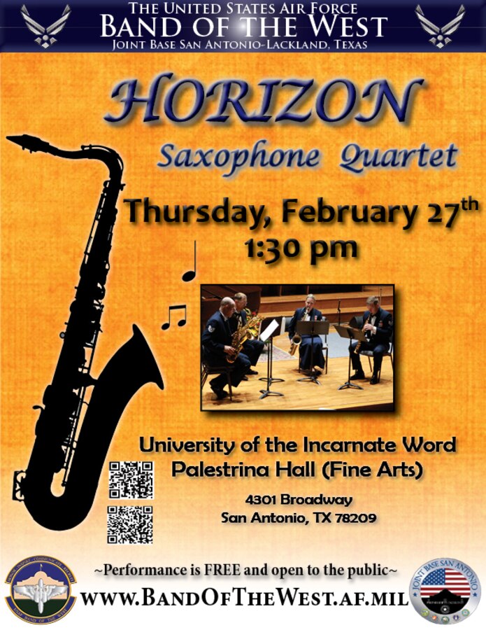 Horizon Saxophone Quartet 27 Feb 2014 Flyer