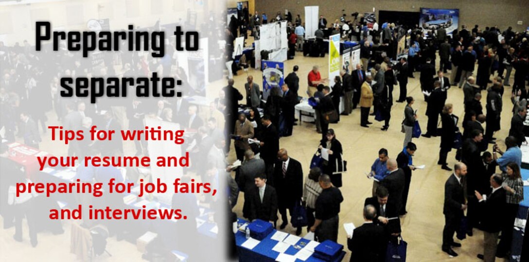 With the Department of Defense force reduction, Joint Base Langley-Eustis has increased efforts to ensure separating Service members are set up for success as they enter the civilian job market. To do this, JBLE will continue to hold workshops on resume writing and federal employment, as well as hosting job fairs, and offering Service members the chance to ask questions to panels of local employers. (U.S. Air Force graphic by Staff Sgt. Wesley Farnsworth/Released)