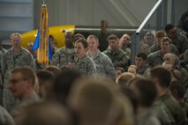 During an all call held at Minot Air Force Base, N.D., Jan. 22, 2014, with guest speaker Secretary of the Air Force Deborah Lee James, Airmen were able to address concerns and ask questions about the future of the Air Force. James is the 23rd SECAF and is responsible for the affairs of the Department of the Air Force, including the organizing, training, equipping and providing for the welfare of its more than 690,000 active duty, Guard, Reserve and civilian Airmen and their families.(U.S. Air Force photo/Senior Airman Brittany Y. Auld)