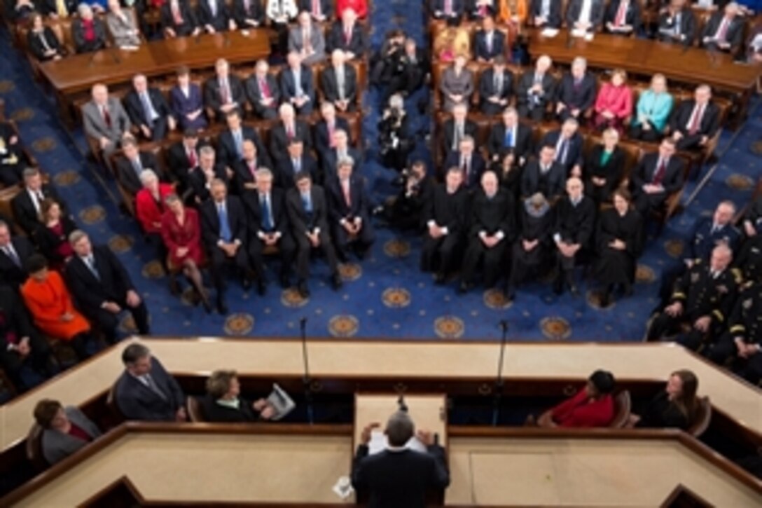 President Barack Obama delivers the State of the Union address in the House Chamber at the U.S. Capitol in Washington, D.C., Jan. 28, 2014. 