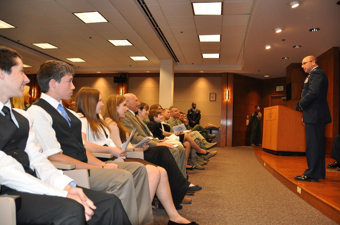 TRAVIS AIR FORCE BASE, Calif. -- Lt. Col. Christopher Von Thaden, takes command of the 349th Operations Support Squadron during an Assumption of Command ceremony, Jan. 26. (U.S. Air Force photo / Senior Airman Cindy Alejandrez)