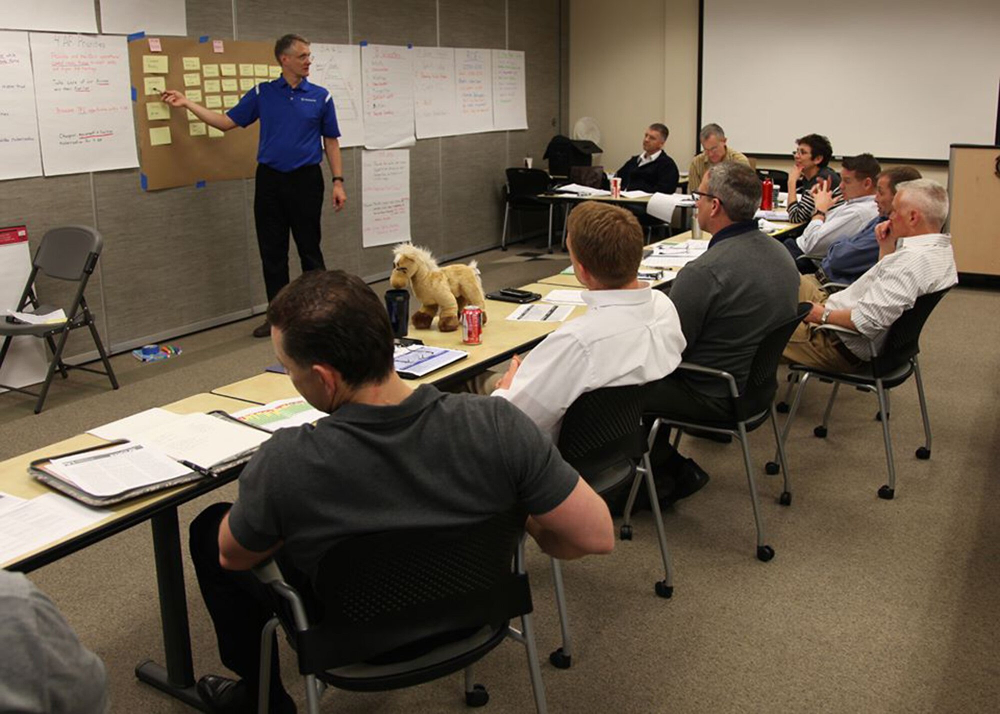 TRAVIS AIR FORCE BASE, Calif. -- Leaders from the 349th Air Mobility Wing met at Travis AFB the week of Jan. 27, to update and refocus the strategic plan and vision, set up the wing for success in the Commander's Inspection Program, and set priorities appropriate to the current fiscal and operational climate. (U.S. Air Force photo / Lt. Col. Robert Couse-Baker) 