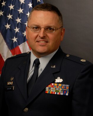 U.S. Air Force Lt. Col. Michael Dotson, 169th Civil Engineer Squadron commander at McEntire Joint National Guard Base, South Carolina Air National Guard, poses for his portrait, May 16, 2008.  (U.S. Air National Guard photo by Senior Master Sgt. Edward Snyder/Released)