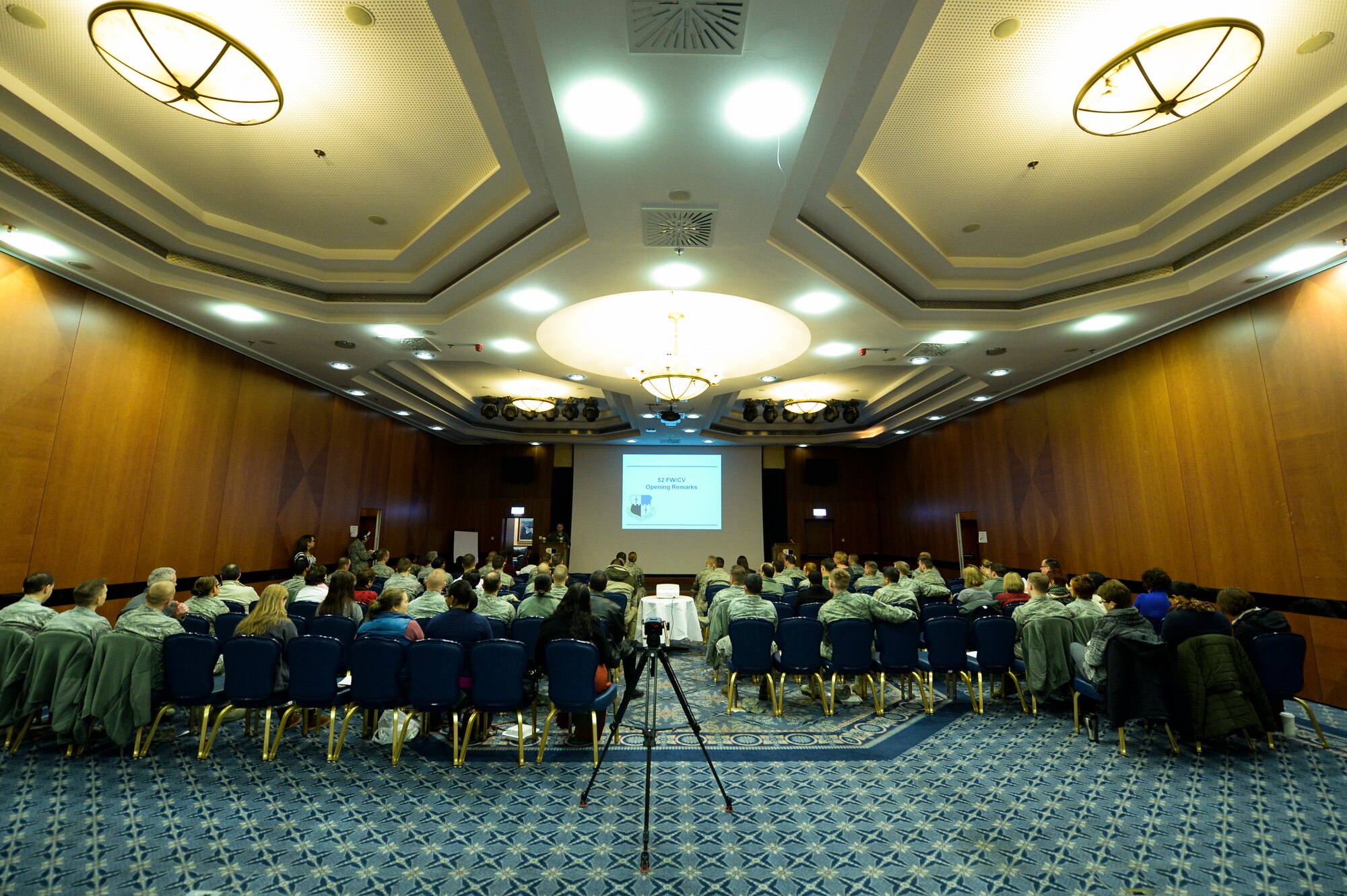 Members of Saber Nation participate in the Caring for People Forum Jan. 29, 2014, at Spangdahlem Air Base, Germany. More than 65 people pre-registered for the forum. (U.S. Air Force photo by Senior Airman Rusty Frank/Released)