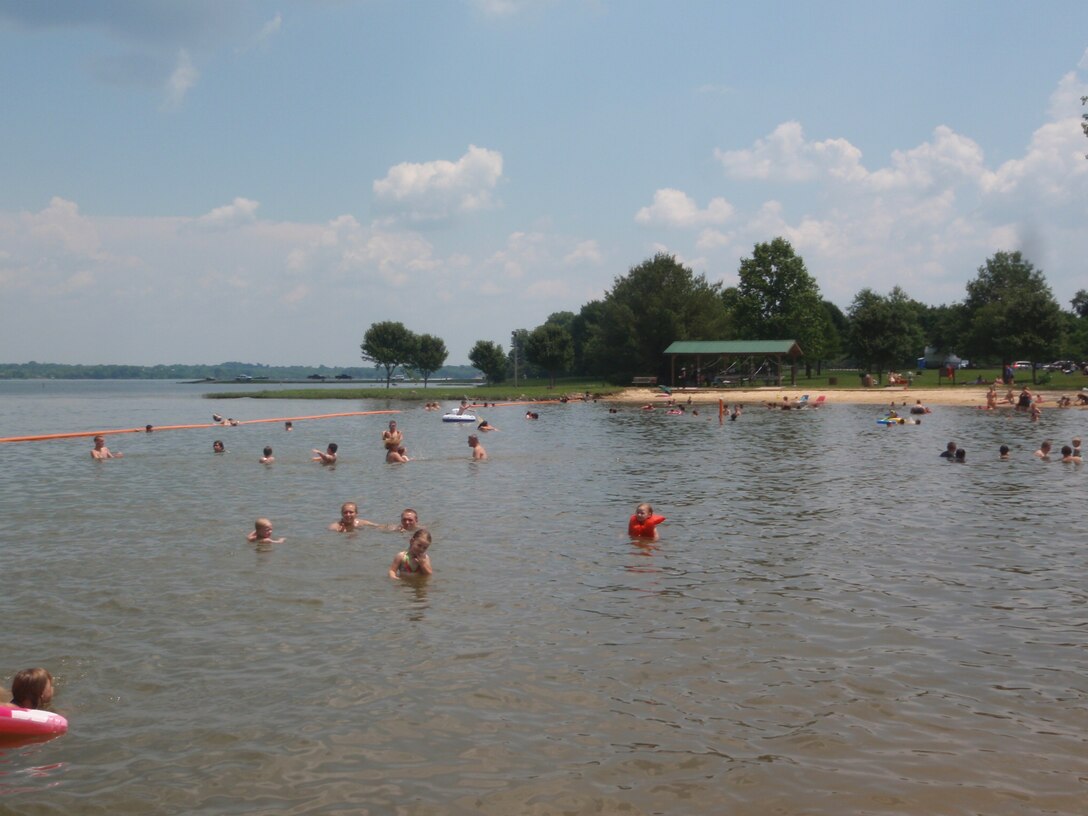 Visitors to Old Hickory Lake enjoy the summer sun at Old Hickory Beach Recreation Area on May 20, 2012 (USACE photo by Amy Redmond)     