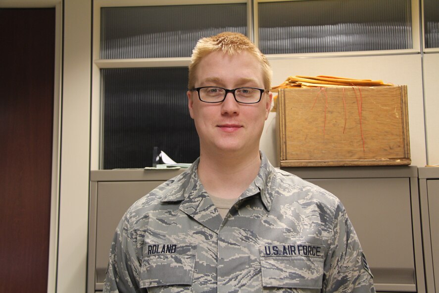 Senior Airman Kyle Roland is training to become a knowledge operations jourmeyman with the 932nd Airlift Wing's Aerospace Medicine Squadron at Scott Air Force Base. (U.S. Air Force photo/Staff Sgt. Meiko Schill)
