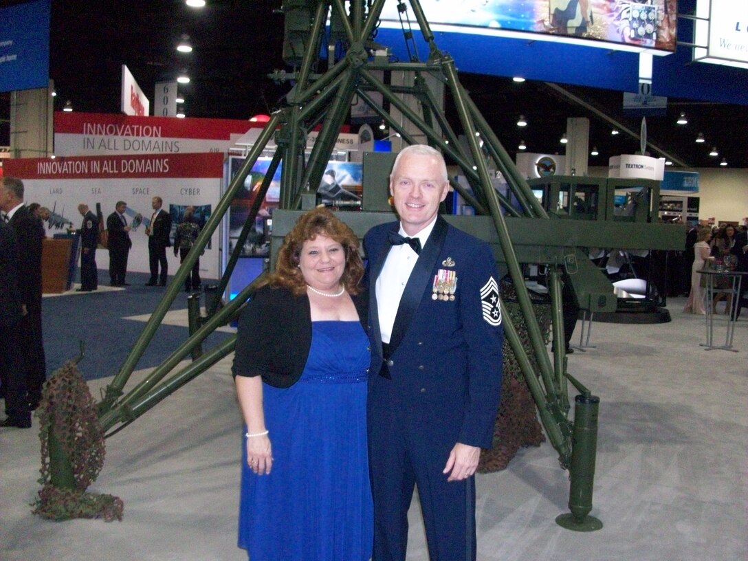 Chief Master Sgt. Richard "Andy" Kaiser, former Air Mobility Command command chief, along with his wife, Debbie, retired from Jan. 17, 2014, at Scott Air Force Base, Ill. The Kaiser Family plan to remain in the local area to continue serving military families. (Courtesy photo) 