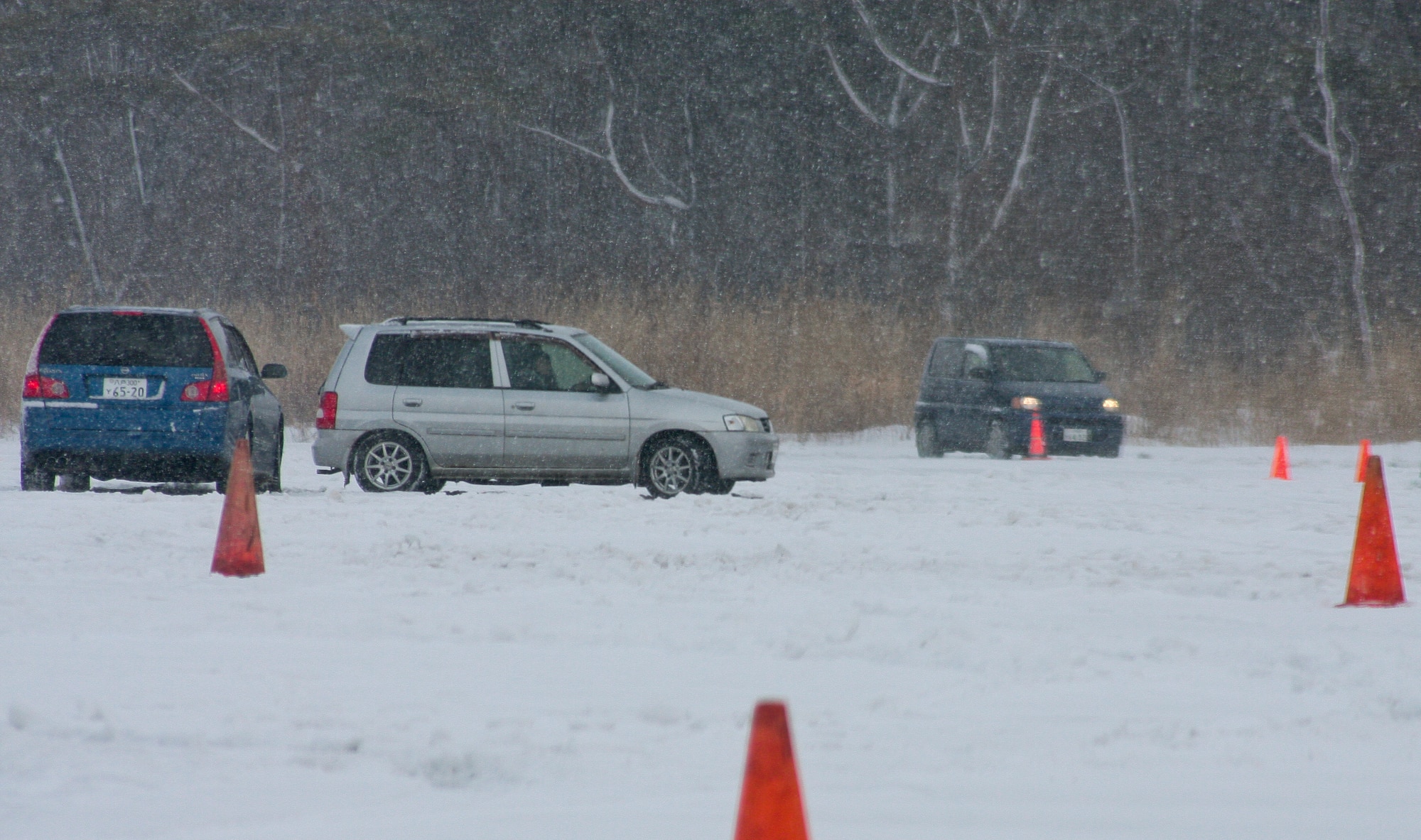 Airmen learned winter driving techniques during the Slippery Weasel Driving course at Misawa Air Base, Japan, Jan. 31, 2014. (U.S. Air Force photo/Tech. Sgt. Logan McKeown)