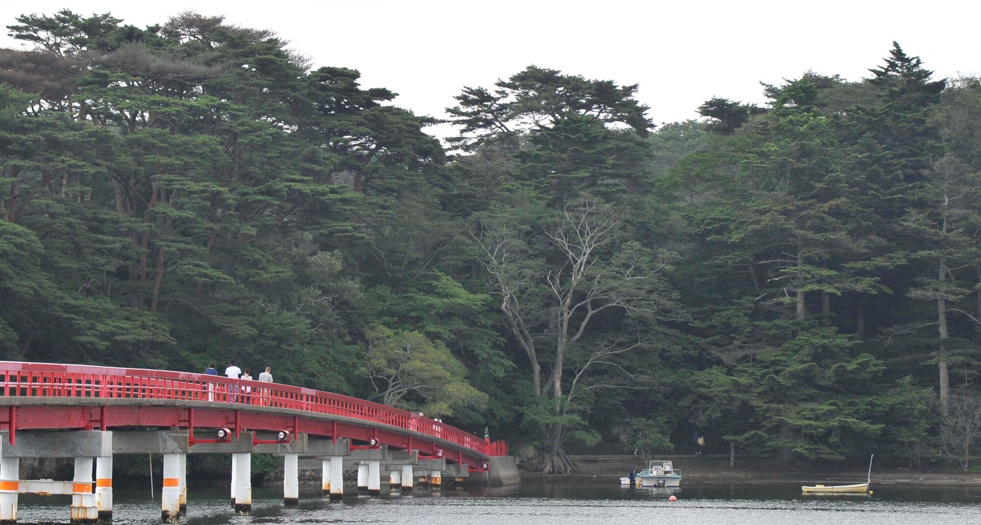 Matsushima, located approximately 30 minutes from Sendai, is one of Japan’s Nihon Sankei (three great views). The port area is home to over 250 pine-tree coated islands, the Zuiganji, one of the Tohoku region’s most important Buddhist temples and is an area that attracts thousands of people each year. Pictured is Fuukurajima, one of the larger islands in the area. A local superstition is that if you cross the bridge with a boyfriend or girlfriend, you’ll be destined to break up. (U.S. Air Force photo/Airman 1st Class Patrick S. Ciccarone